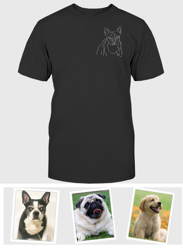 T-shirt brodé personnalisé avec motif de chien
