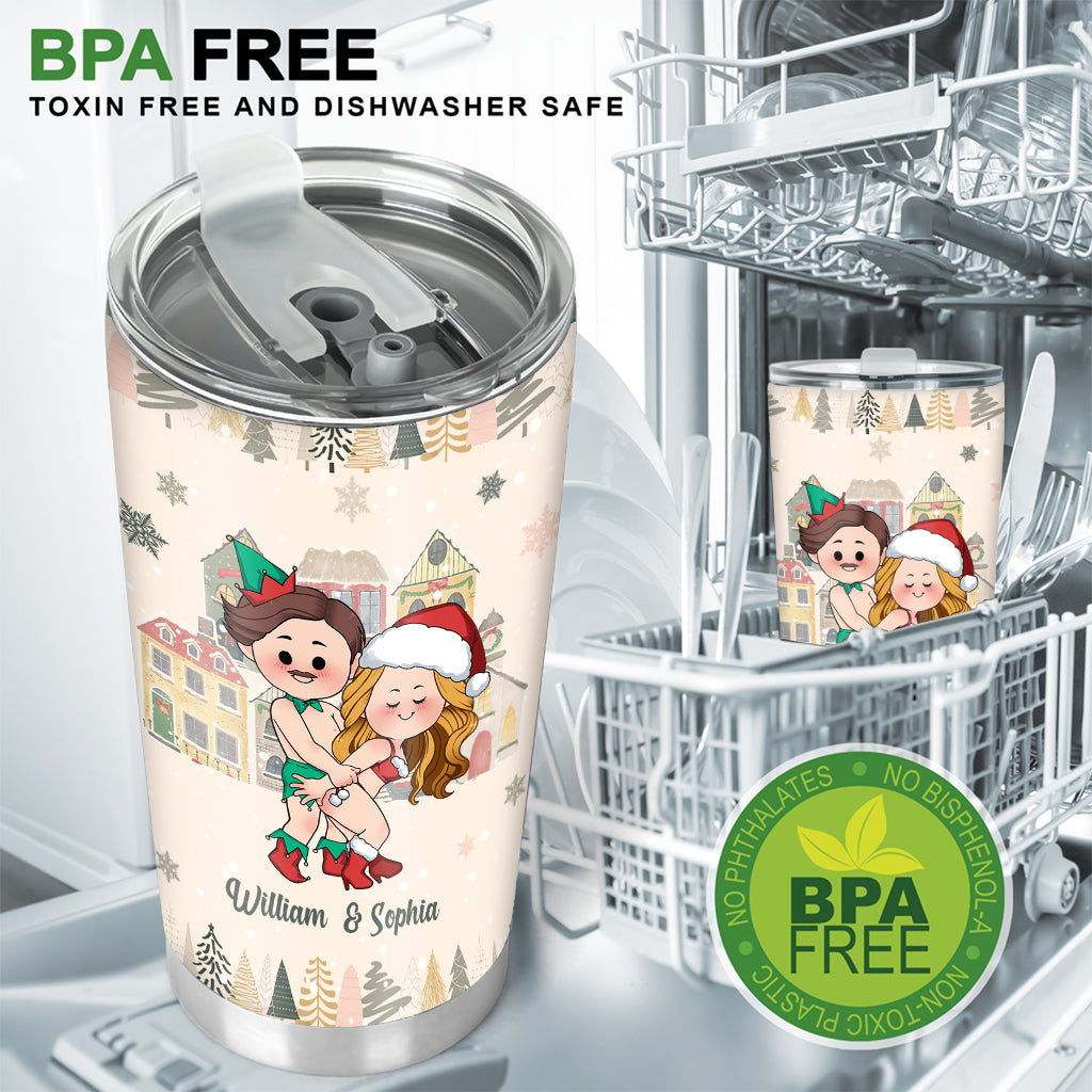 Christmas is Coming to Poundtown - Personalized Couple Tumbler