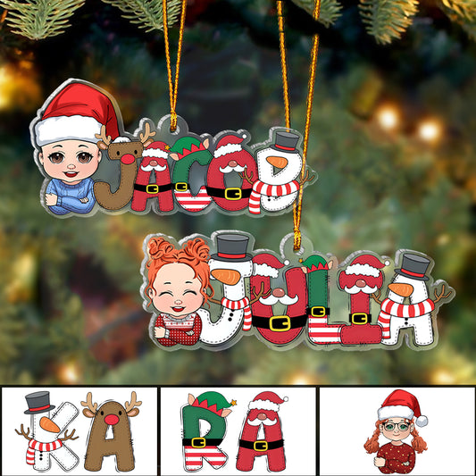 Merry Christmas - Personalized Kid Transparent Ornament