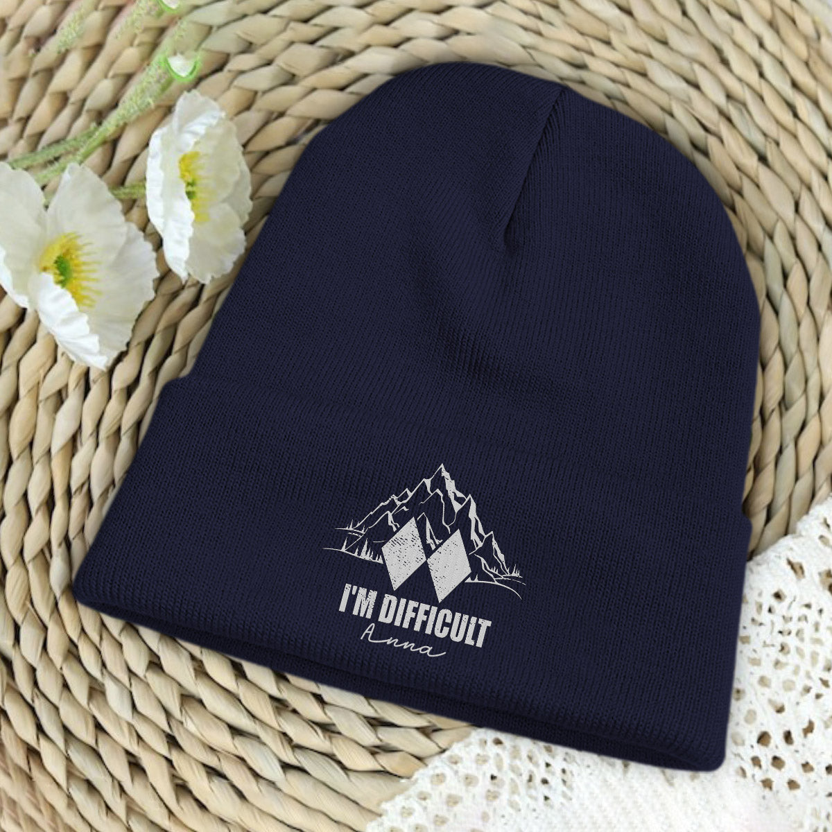 Je suis difficile - Bonnet de ski brodé personnalisé