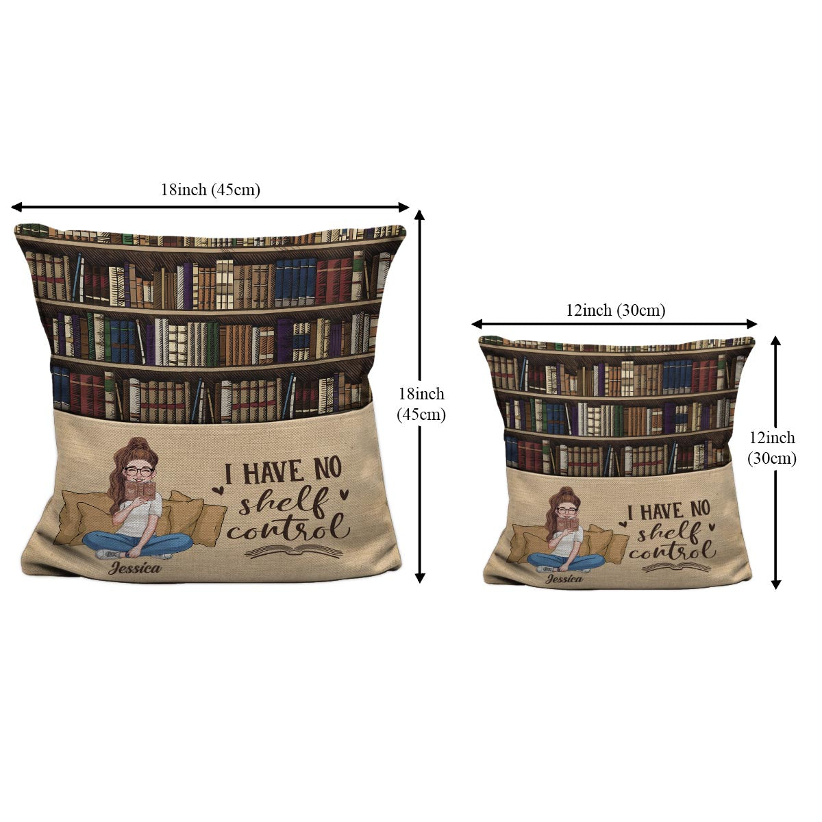Ich habe keine Regalkontrolle – personalisiertes Buchtaschenkissen