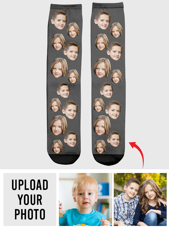 Individuell gestaltete Geschwistersocken