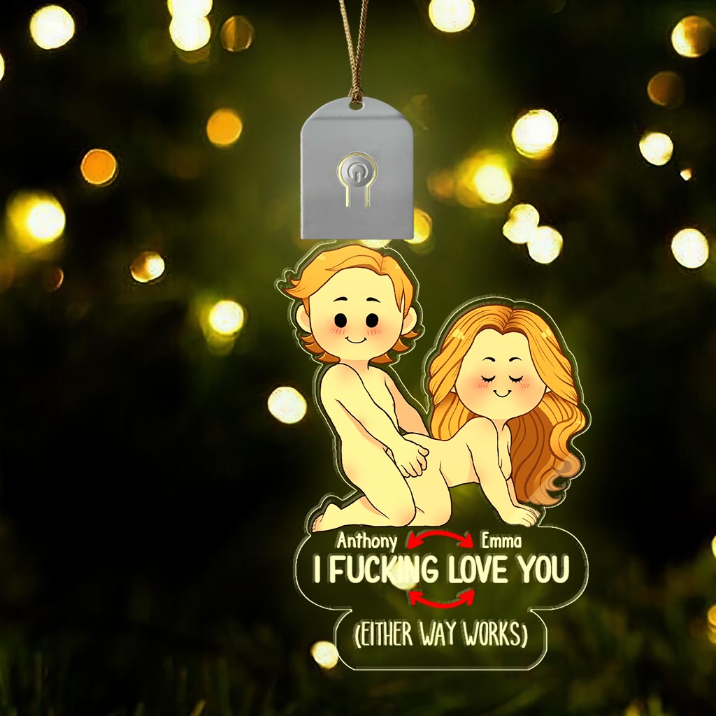 I Love You - Personalized Couple Shaped Led Acrylic Ornament