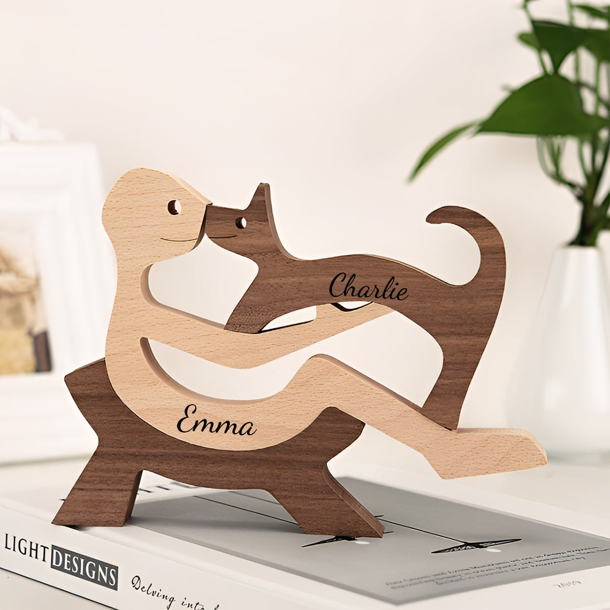 Vous, moi et le chien - Figurines décoratives personnalisées pour couples
