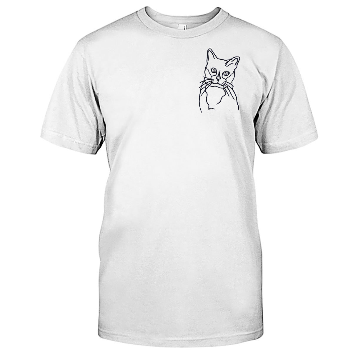 T-shirt brodé personnalisé avec motif de chat