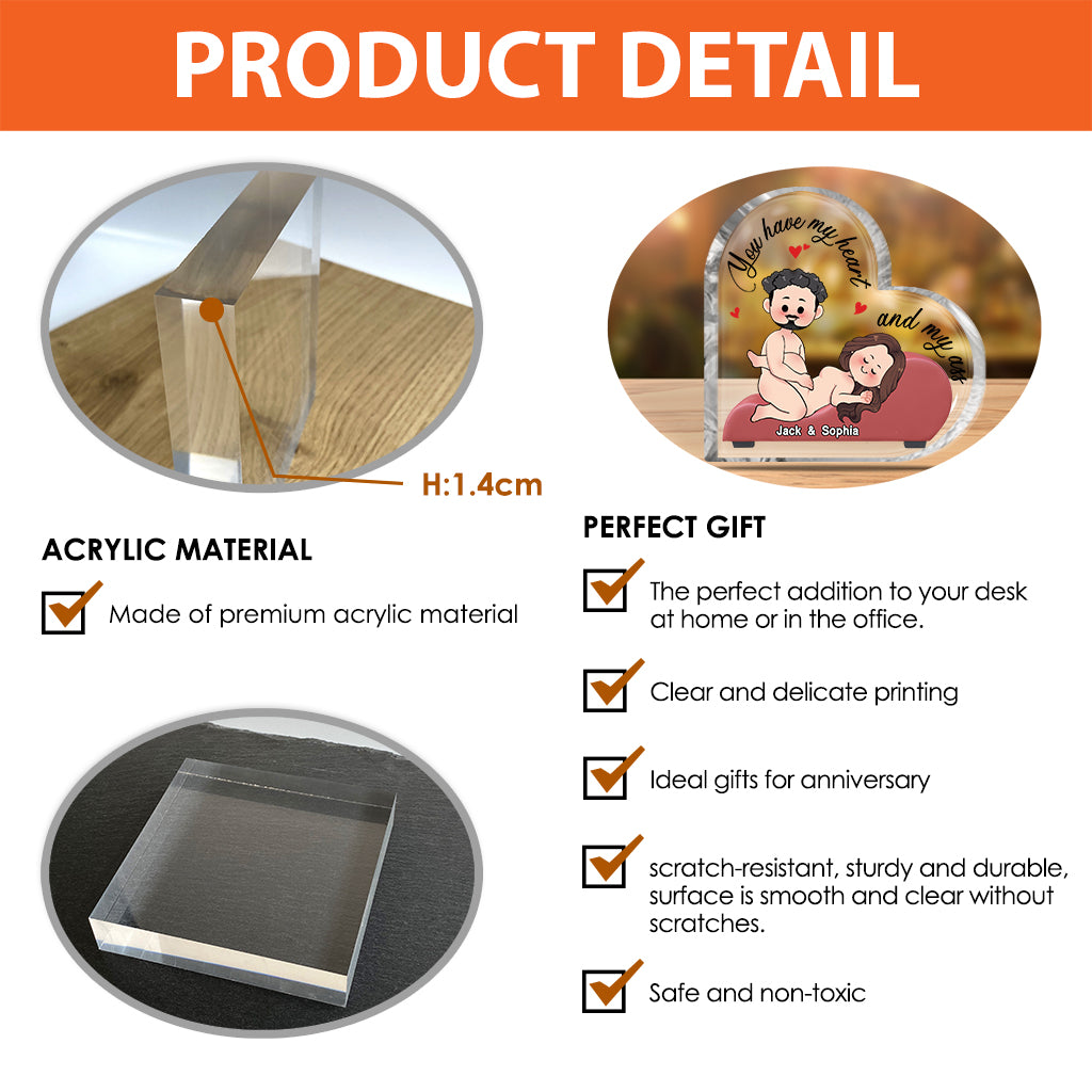 Thank For All The Orgasms - Personalized Couple Custom Shaped Acrylic Plaque