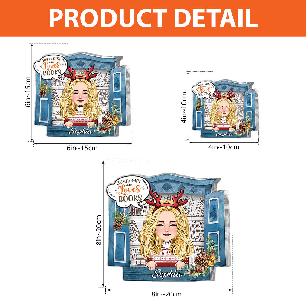Just A Girl Who Loves Books - Personalized Book Custom Shaped Acrylic Plaque
