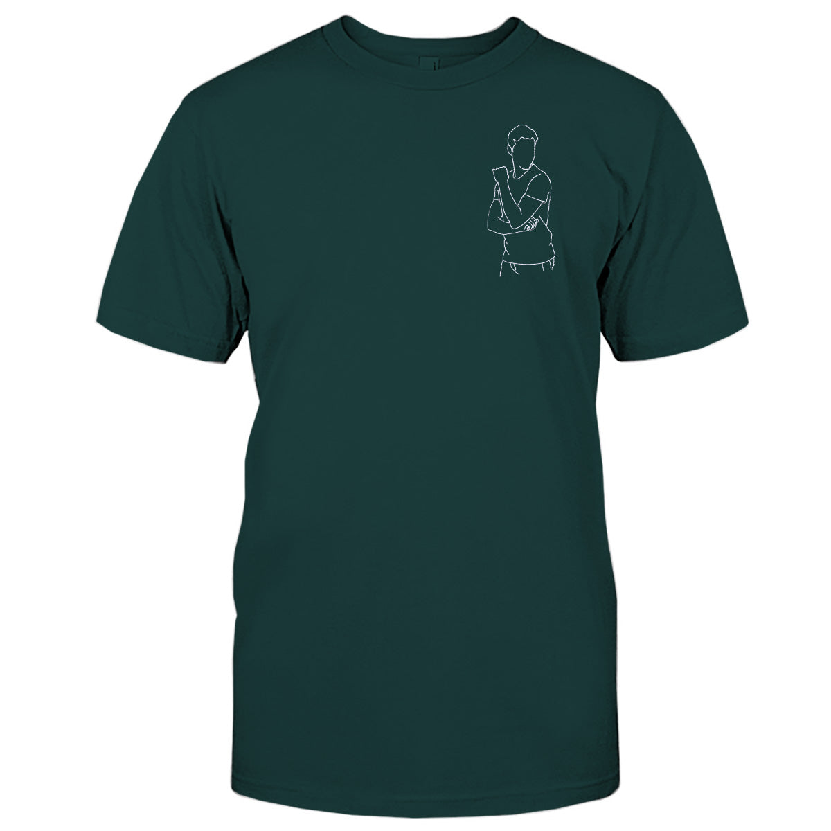 T-shirt brodé personnalisé pour petit-fils - Illustration au trait