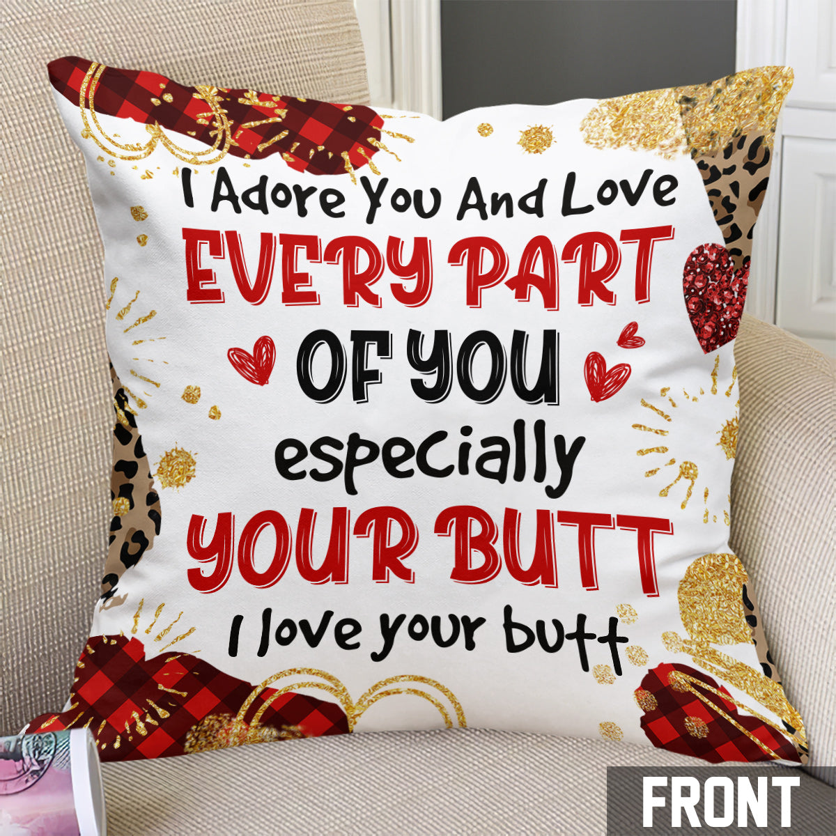 I Adore You And Love Every Part Of You - Personalized Couple Throw Pillow