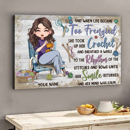 Und wenn das Leben zu hektisch wurde – Personalisierte Häkelleinwand und Poster