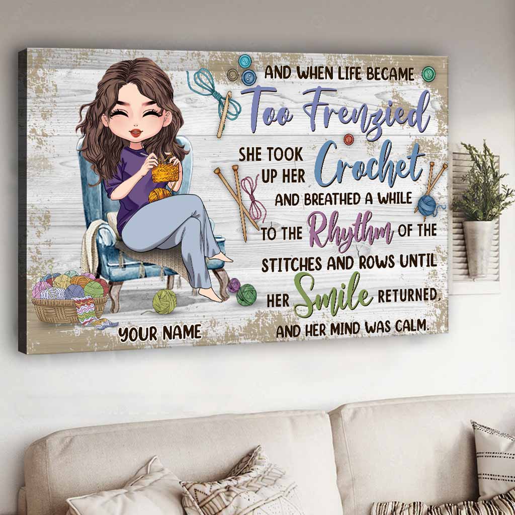 Und wenn das Leben zu hektisch wurde – Personalisierte Häkelleinwand und Poster