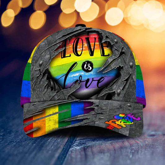 „Love Is Love“-Kappe mit aufgedruckten Belüftungslöchern – LGBT-Unterstützungskappe
