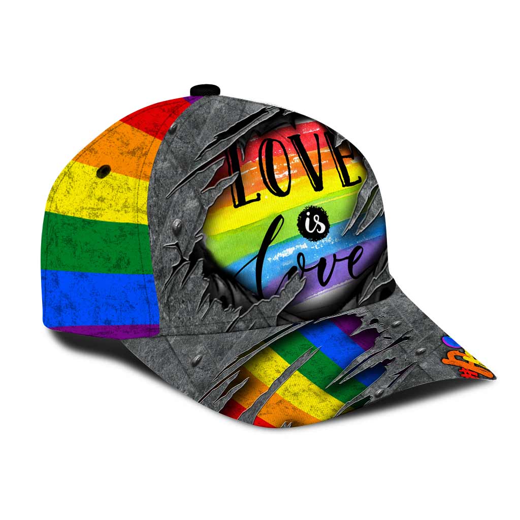 Casquette « Love Is Love » avec trous d'aération imprimés - Casquette de soutien LGBT