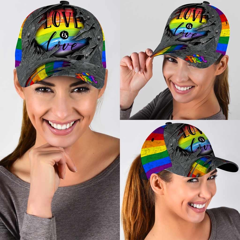 Casquette « Love Is Love » avec trous d'aération imprimés - Casquette de soutien LGBT