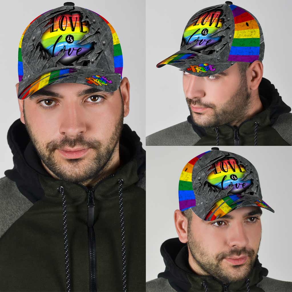 Casquette « Love Is Love » avec trous d'aération imprimés - Casquette de soutien LGBT