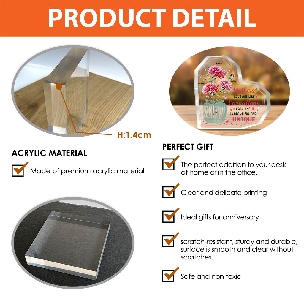 Mothers' Love - Personalized Mother's Day Mother Custom Shaped Acrylic Plaque