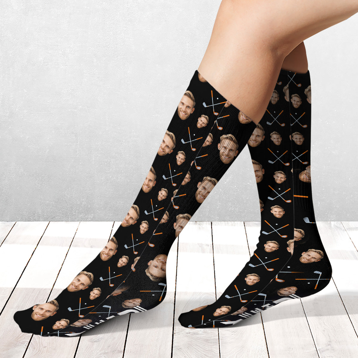 Möge der Golfplatz mit dir sein – personalisierte Golfsocken