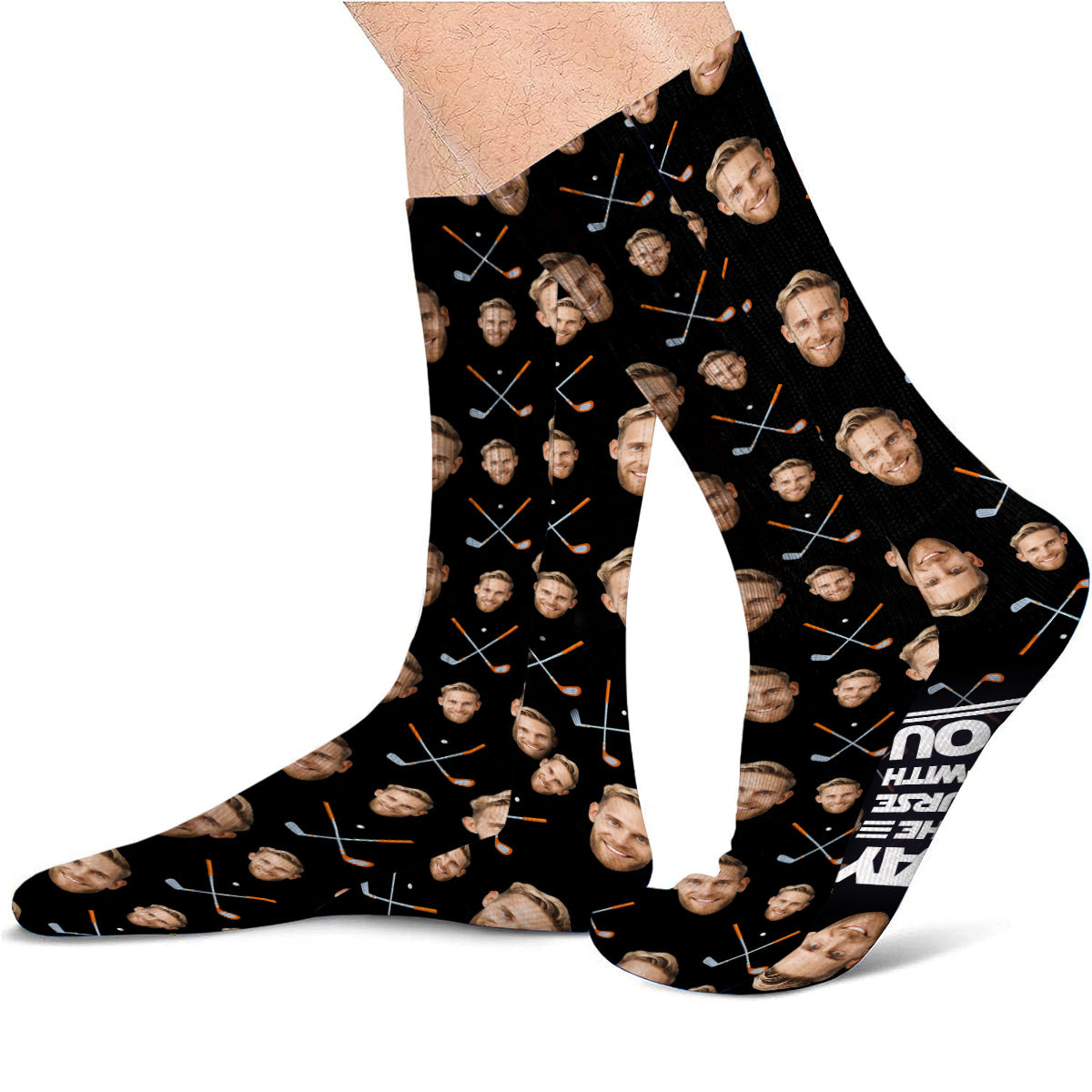 Möge der Golfplatz mit dir sein – personalisierte Golfsocken