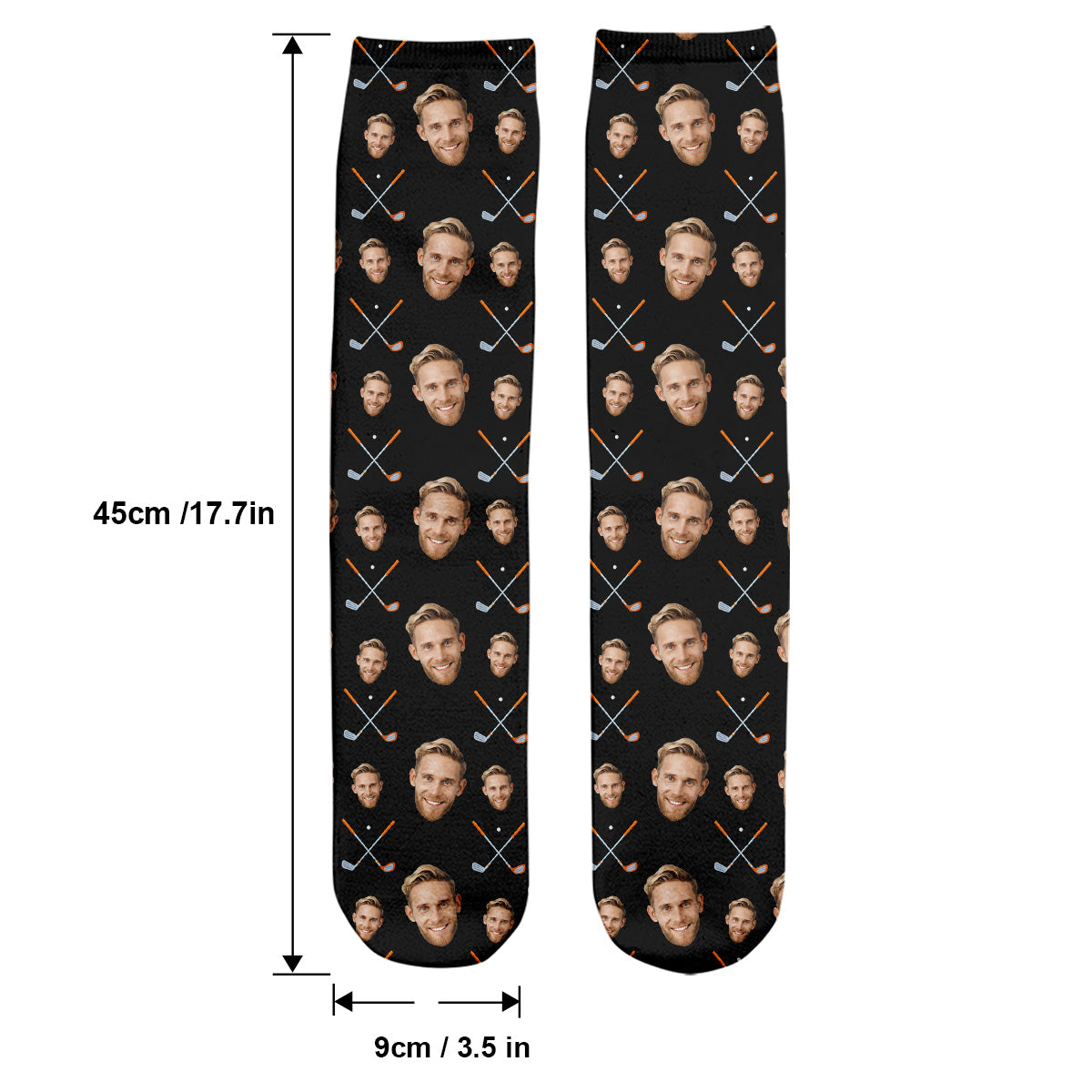 Möge der Golfplatz mit dir sein – personalisierte Golfsocken