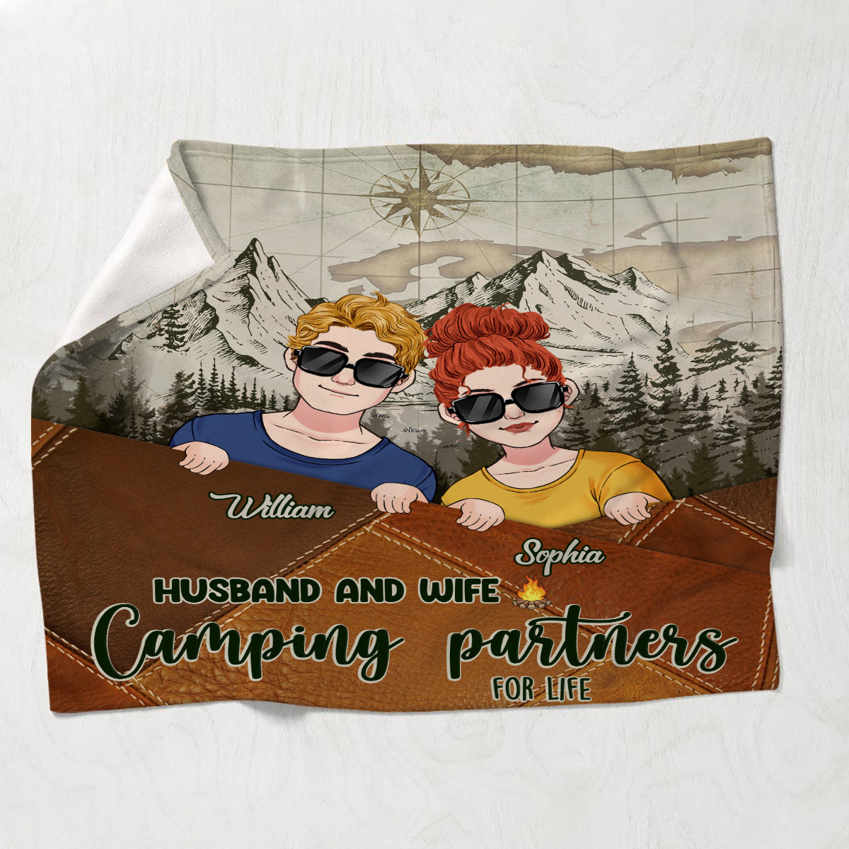 Partenaires de camping pour la vie - Couverture de camping personnalisée