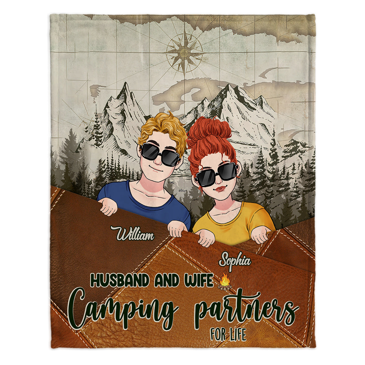 Partenaires de camping pour la vie - Couverture de camping personnalisée