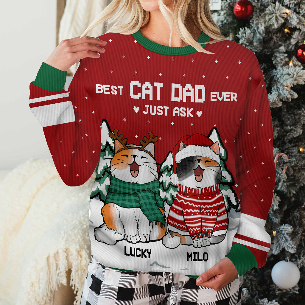 Bester Katzenpapa aller Zeiten – Personalisierter Katzenpullover