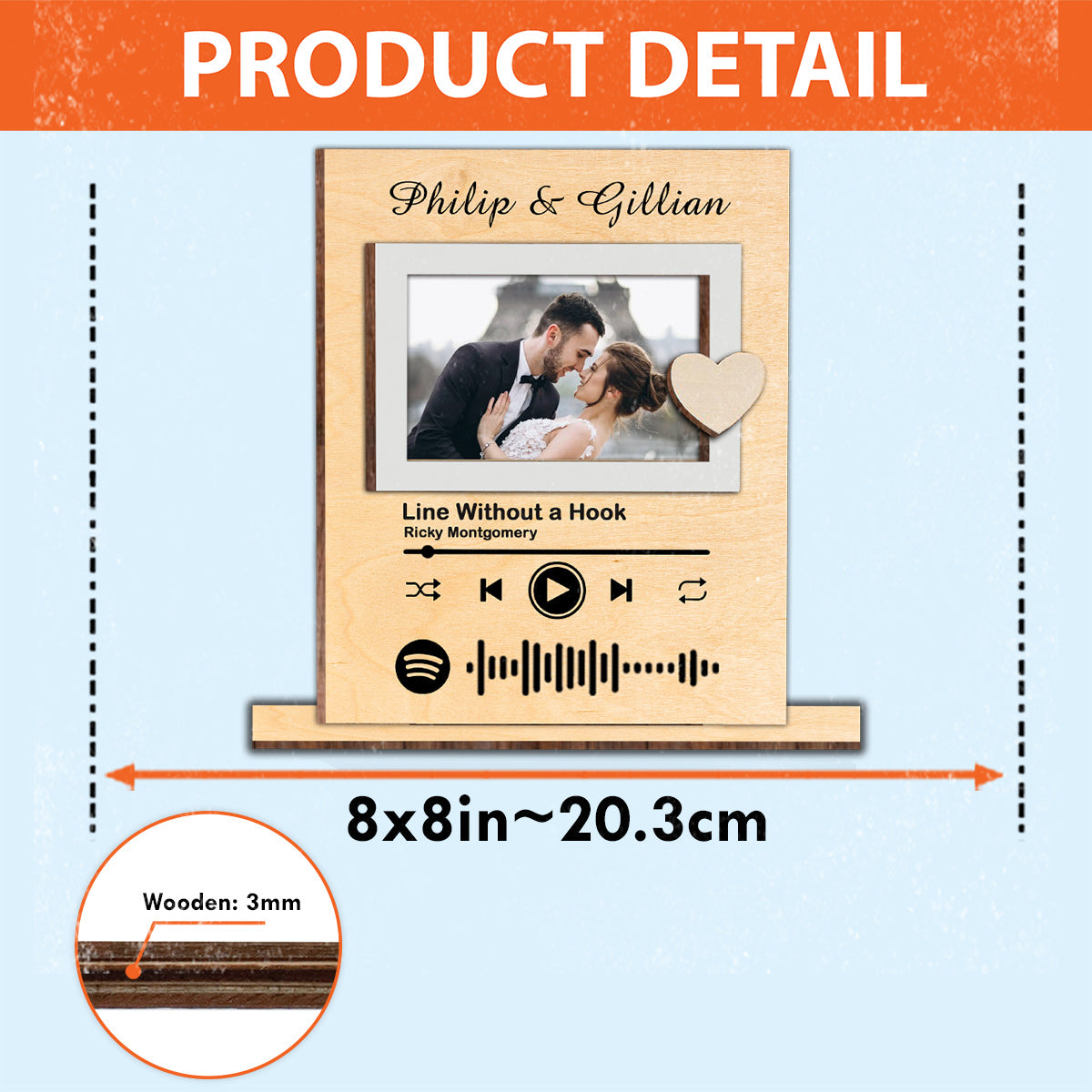 Our Song - Personalized Couple 3 Layered Big Freestanding