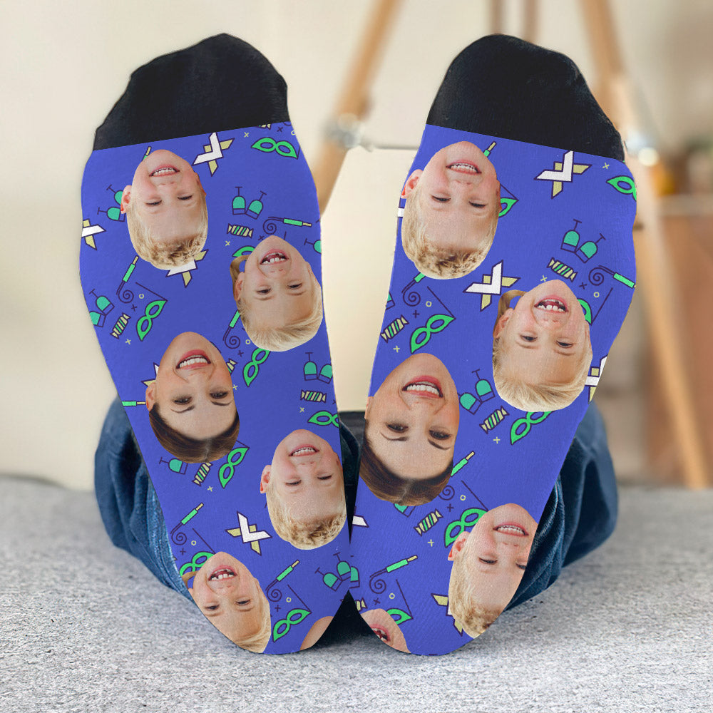Custom Face Party Pattern - Personalized Mother Socks