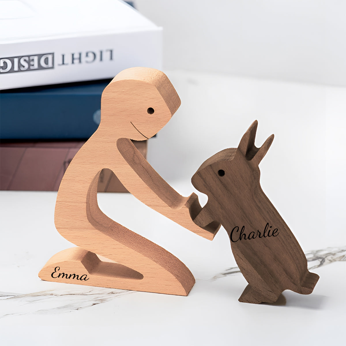 Vous, moi et le chien - Figurines décoratives personnalisées pour couples