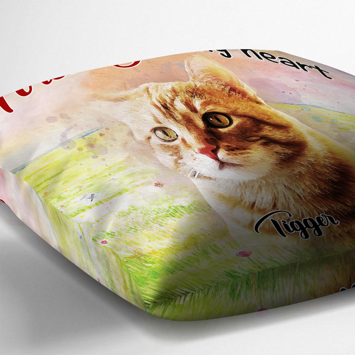 À jamais dans mon cœur - Coussin décoratif personnalisé pour chien