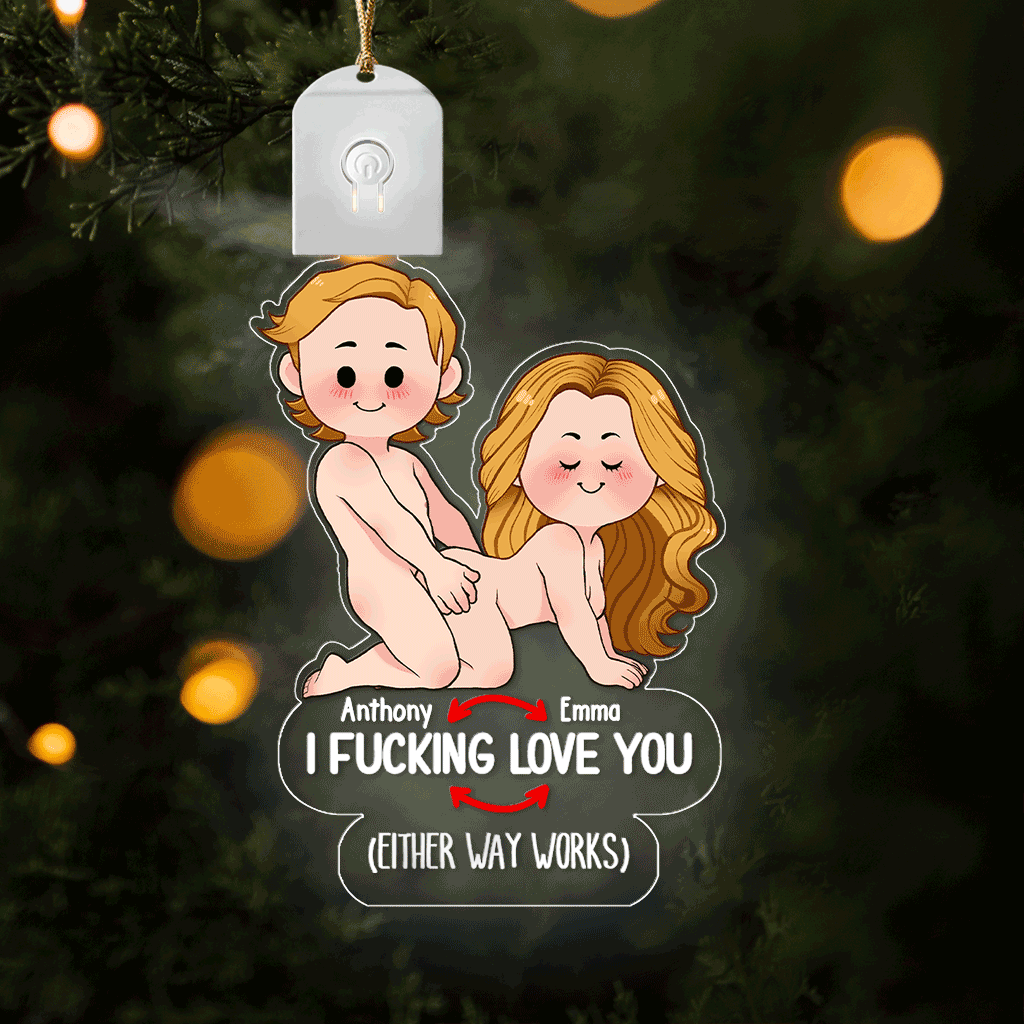 I Love You - Personalized Couple Shaped Led Acrylic Ornament