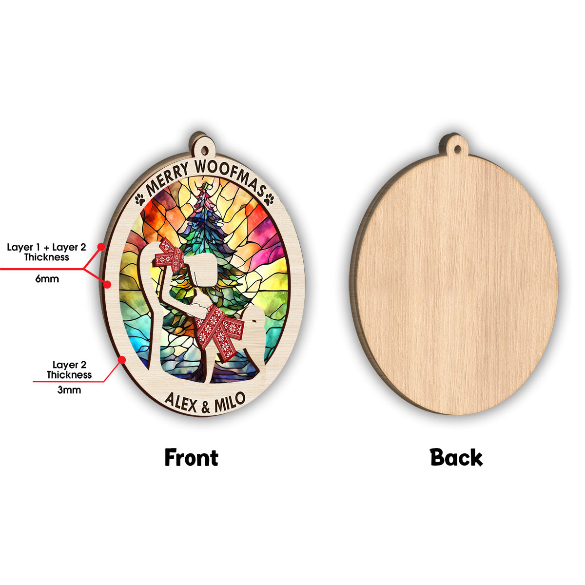 Alles, was ich mir zu Weihnachten wünsche, bist du – Geschenk für Hundeliebhaber – Personalisierter, zweilagiger Weihnachtsschmuck