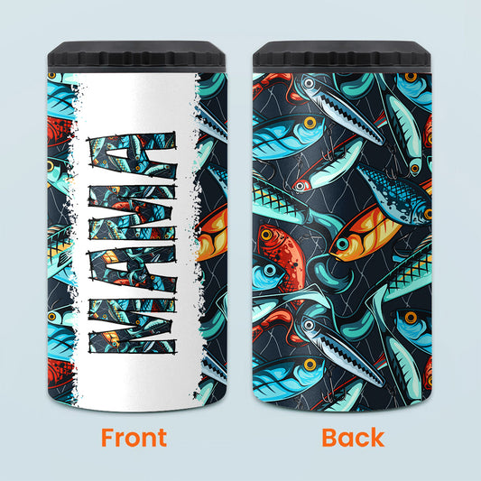 Reel Cool Dad - Fishing gift for dad, grandpa, him, husband - Personalized Can Cooler