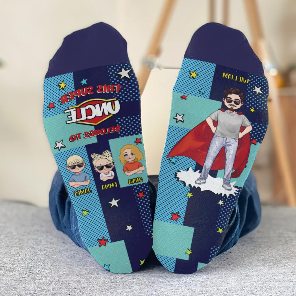 Super Dad - Gift for dad, grandpa, uncle, brother - Personalized Socks
