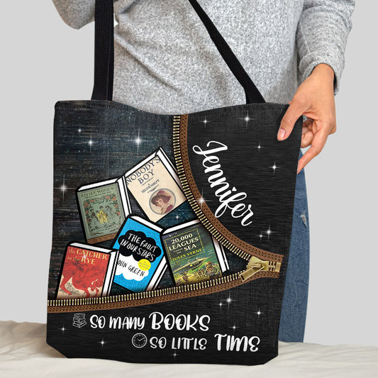 Tant de livres, si peu de temps - Sac fourre-tout personnalisé pour livres
