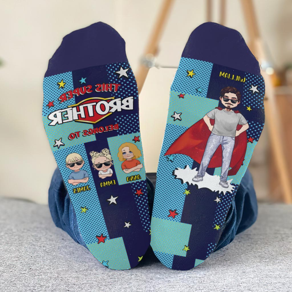 Super Dad - Gift for dad, grandpa, uncle, brother - Personalized Socks