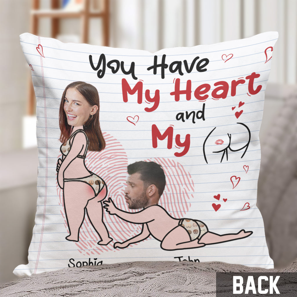 You Have My Heart - Personalized Couple Throw Pillow