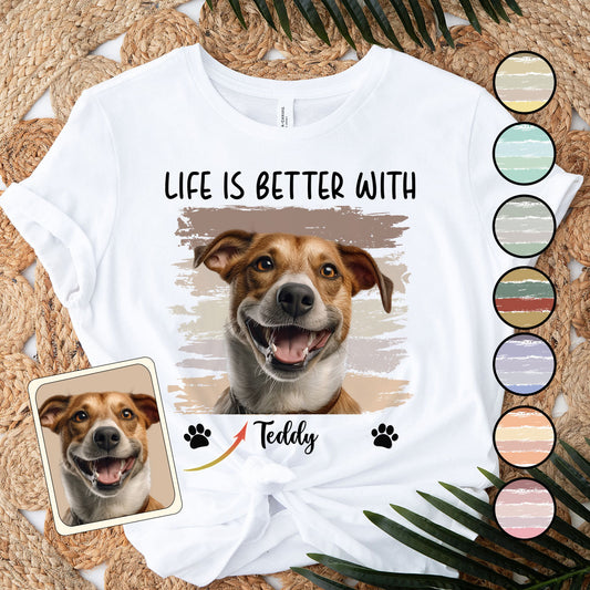 Das Leben ist schöner mit Haustier – personalisiertes Hunde-T-Shirt und Hoodie