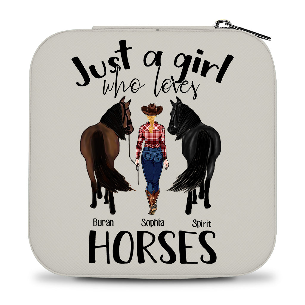 Une fille qui aime les chevaux - Boîte à bijoux personnalisée pour chevaux