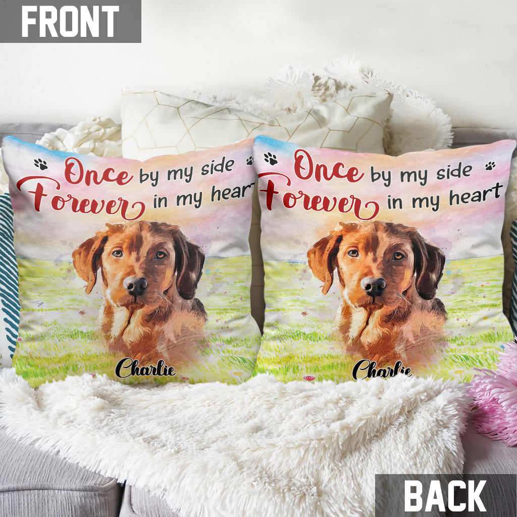 Für immer in meinem Herzen – personalisiertes Hunde-Dekokissen