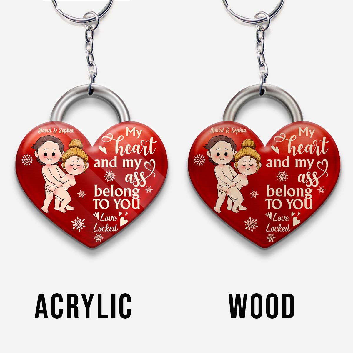 My Heart Belongs To You - Personalized Couple Keychain