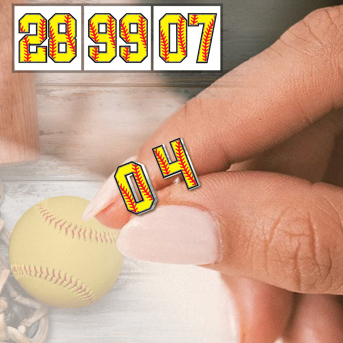 Spielernummer für Softball-Fans – Personalisierte Softball-Ohrstecker