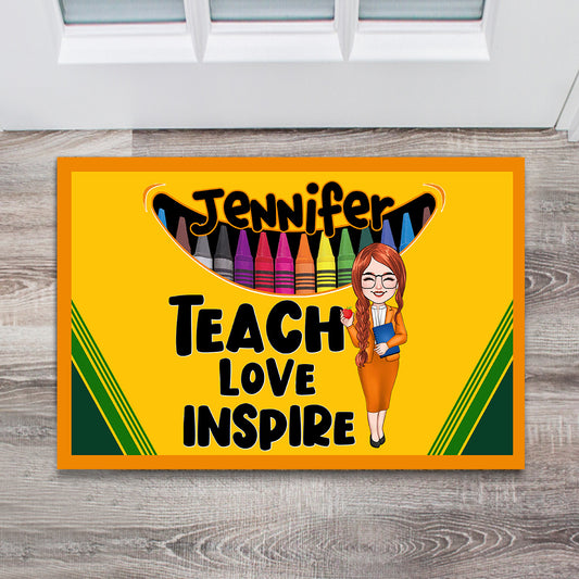 Teach Love Inspire - Personalized Teacher Doormat