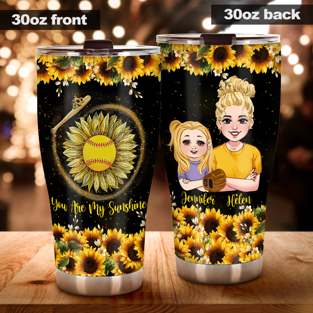 You Are My Sunshine - Personalized Softball Tumbler