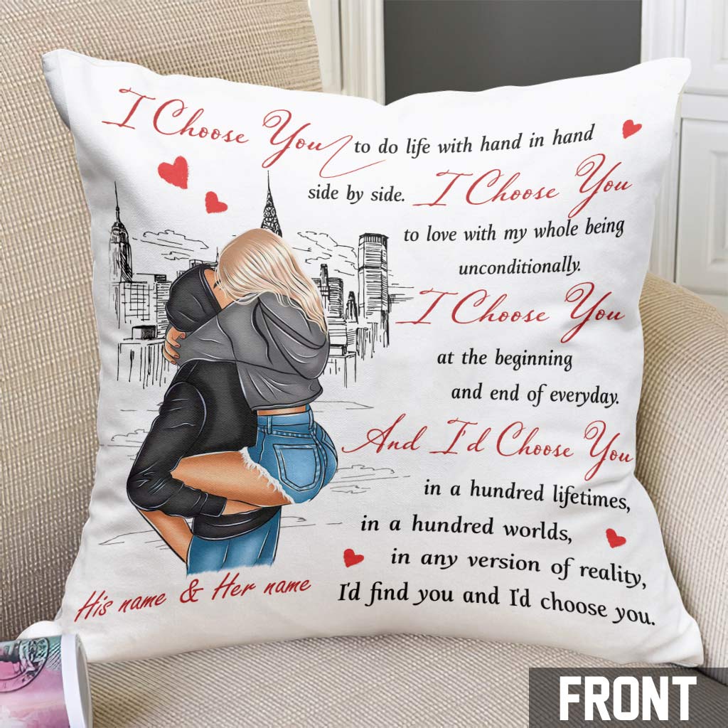 I Choose You - Personalized Couple Throw Pillow