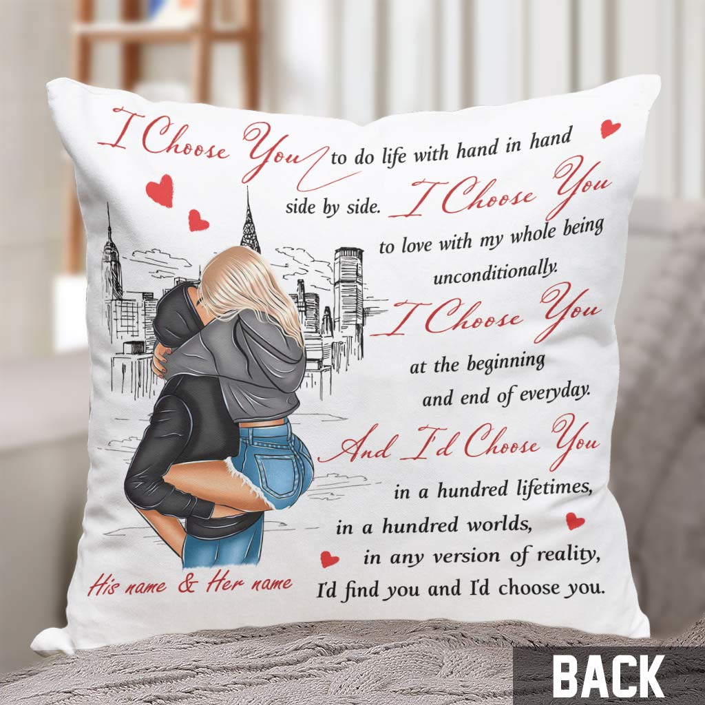 I Choose You - Personalized Couple Throw Pillow