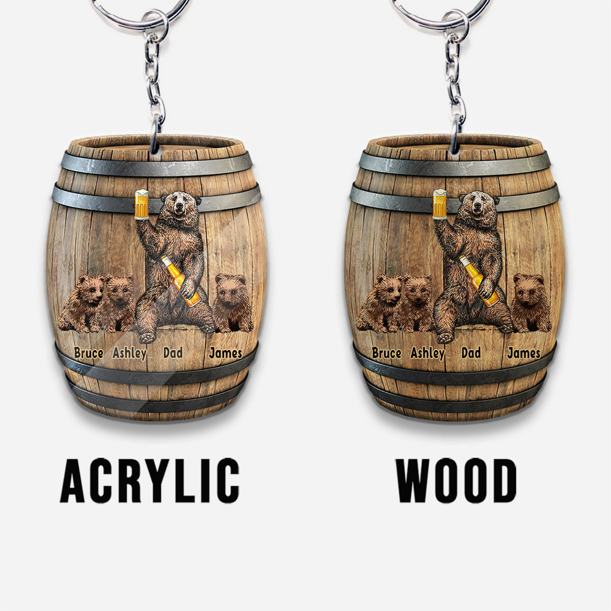 It's Not A Dad Bob - Personalized Father Keychain (Printed On Both Sides)