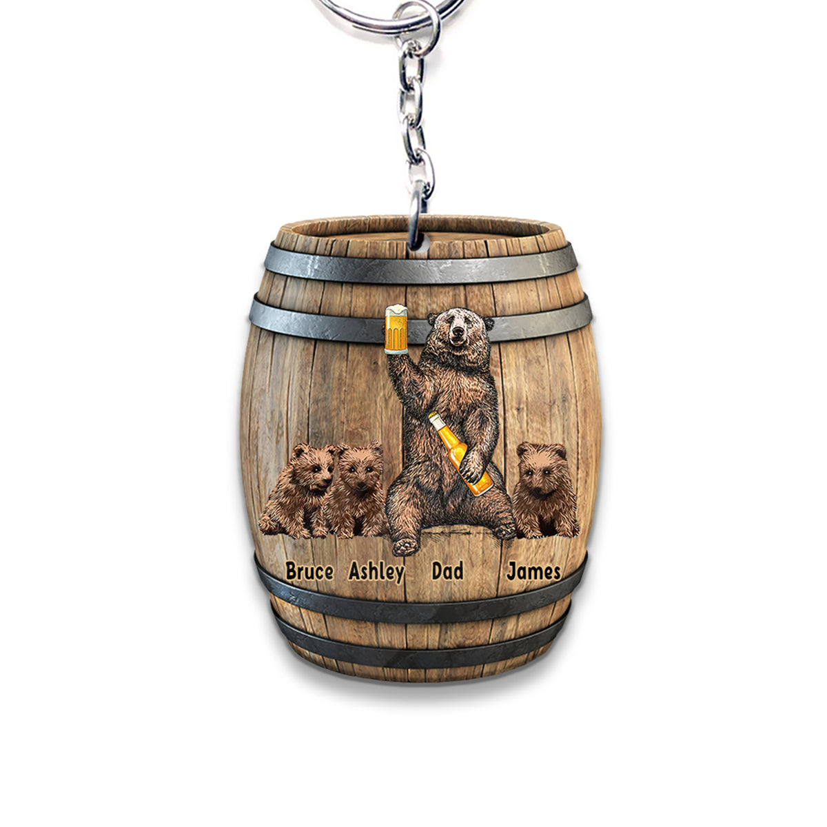 It's Not A Dad Bob - Personalized Father Keychain (Printed On Both Sides)