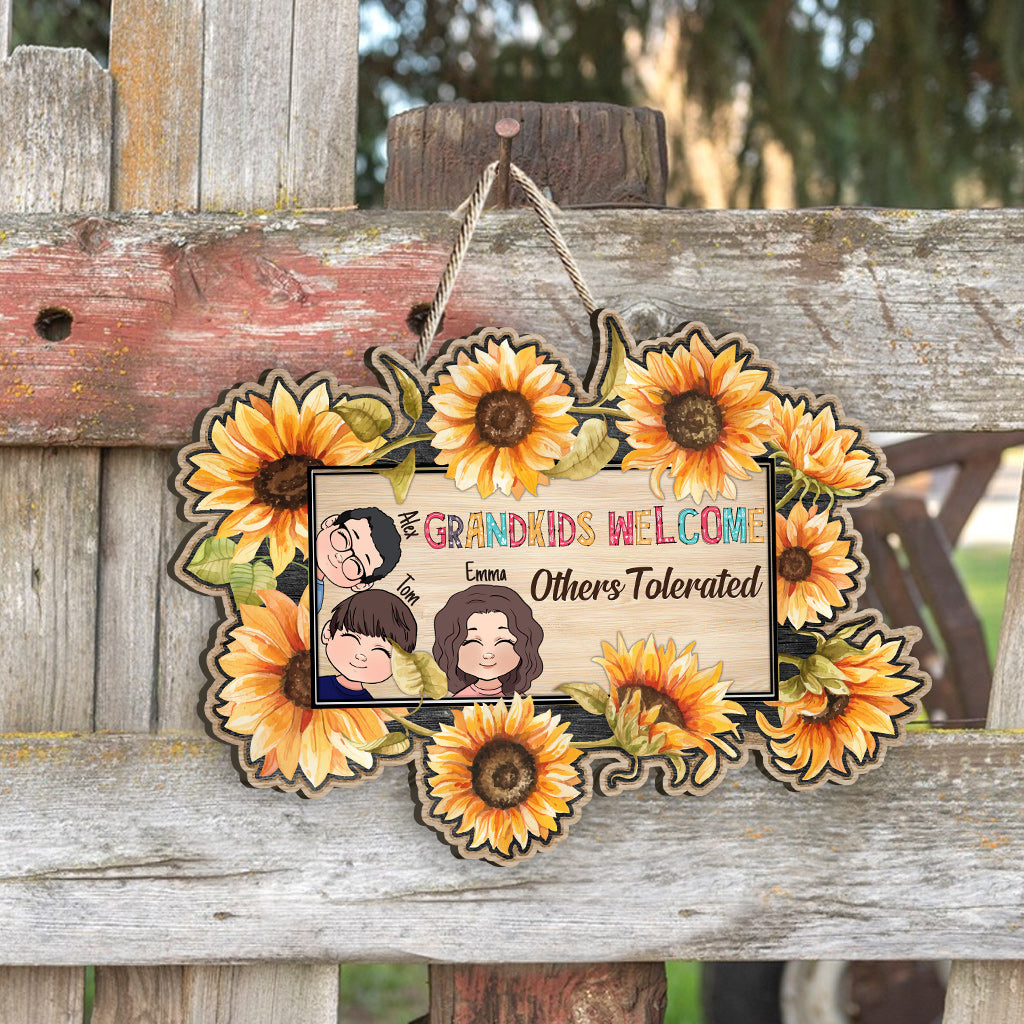 Grandkids Welcome - Personalized Grandma Wood Sign