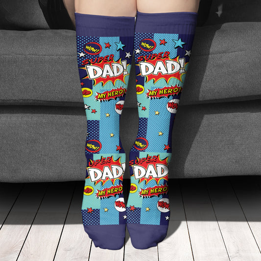 Super Dad - Gift for dad, grandpa, uncle, brother - Personalized Socks